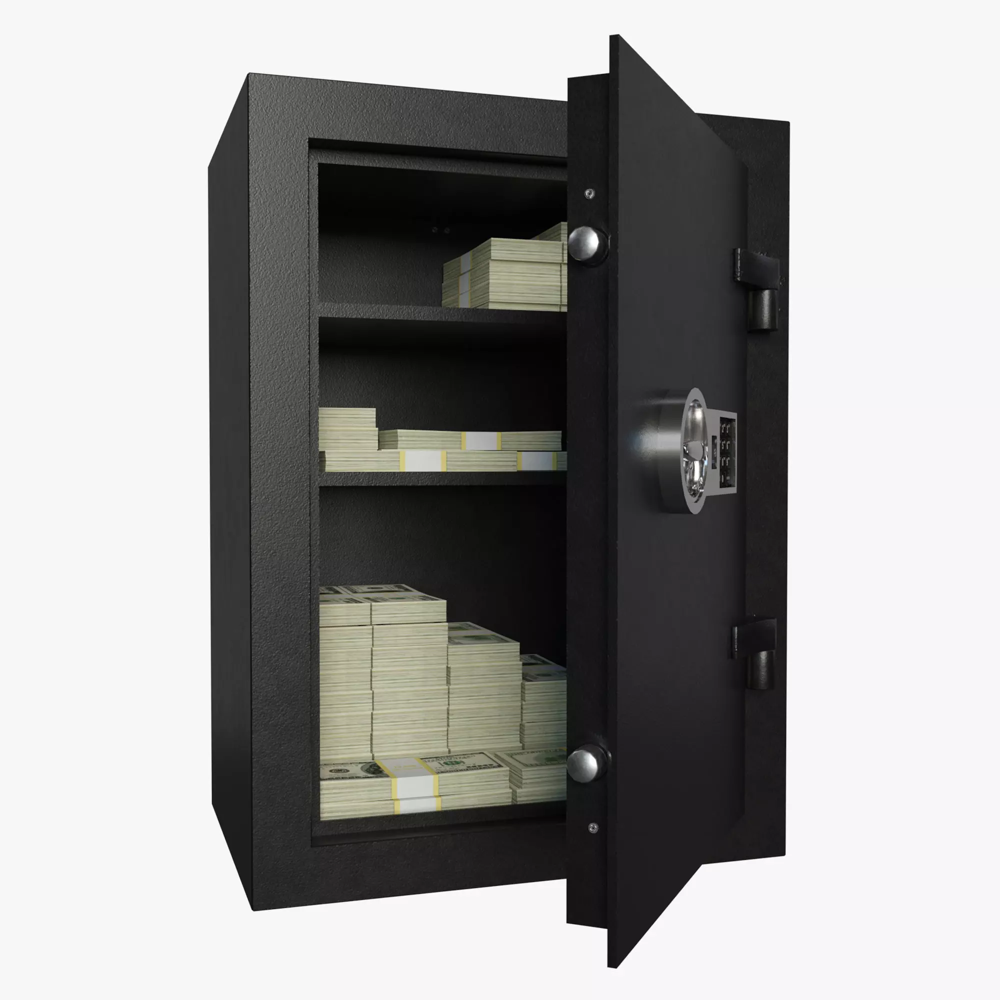 Safe with money Low-poly 3D model
