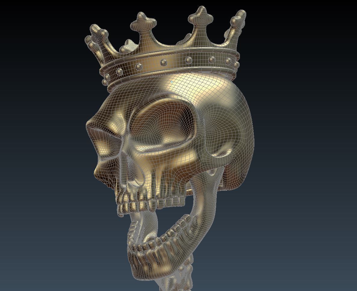 Jewelry skull pendant Skeleton key necklace Gothic biker jewelry 3D print model_10