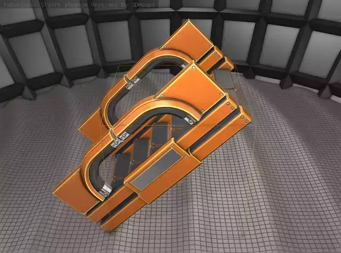 Futuristic Stairs - 3 - Orange Textures