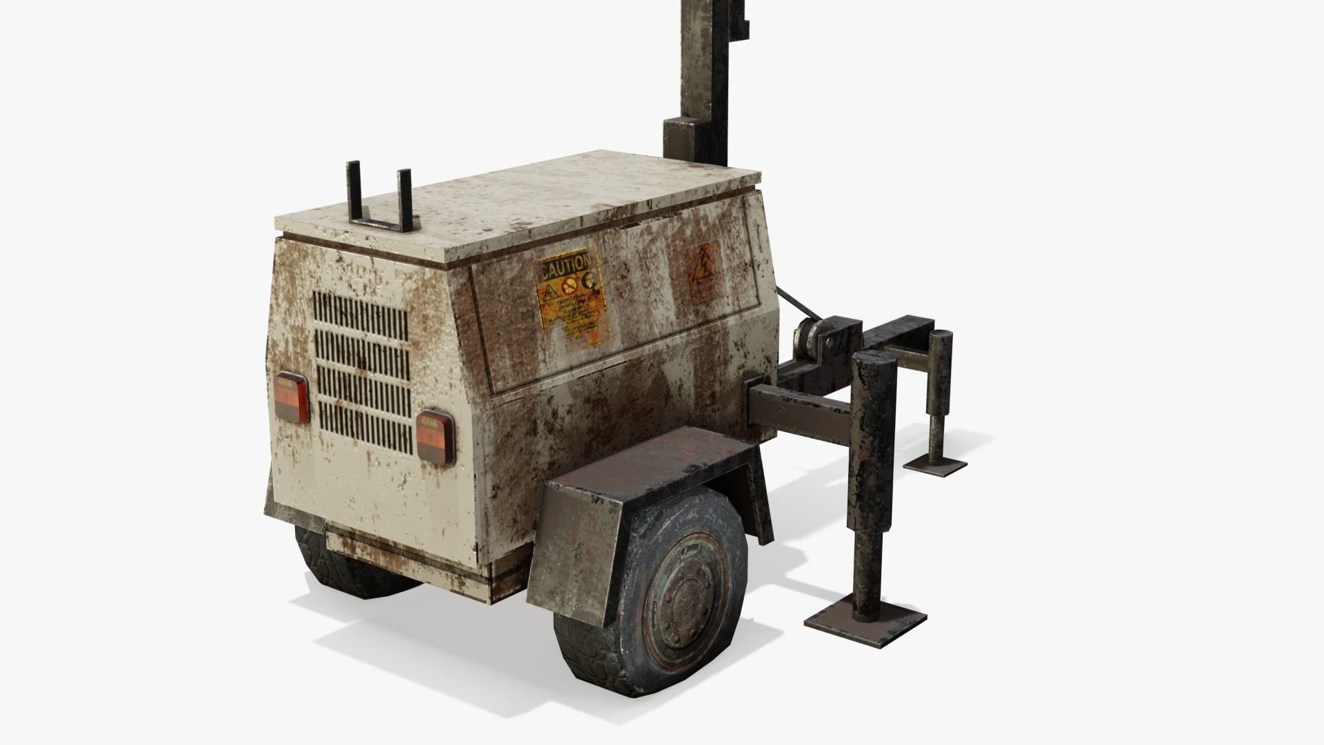 Old Light Generator Low-poly 3D model_6