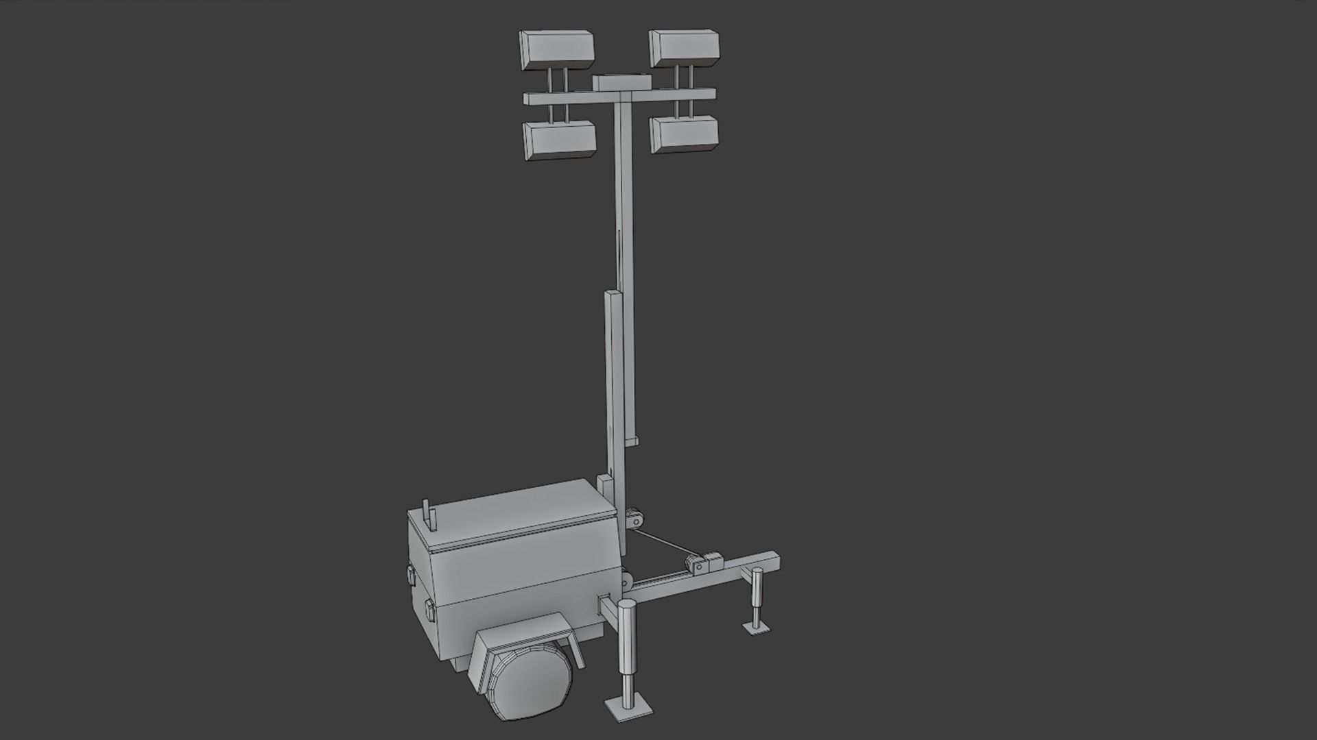 Old Light Generator Low-poly 3D model_8