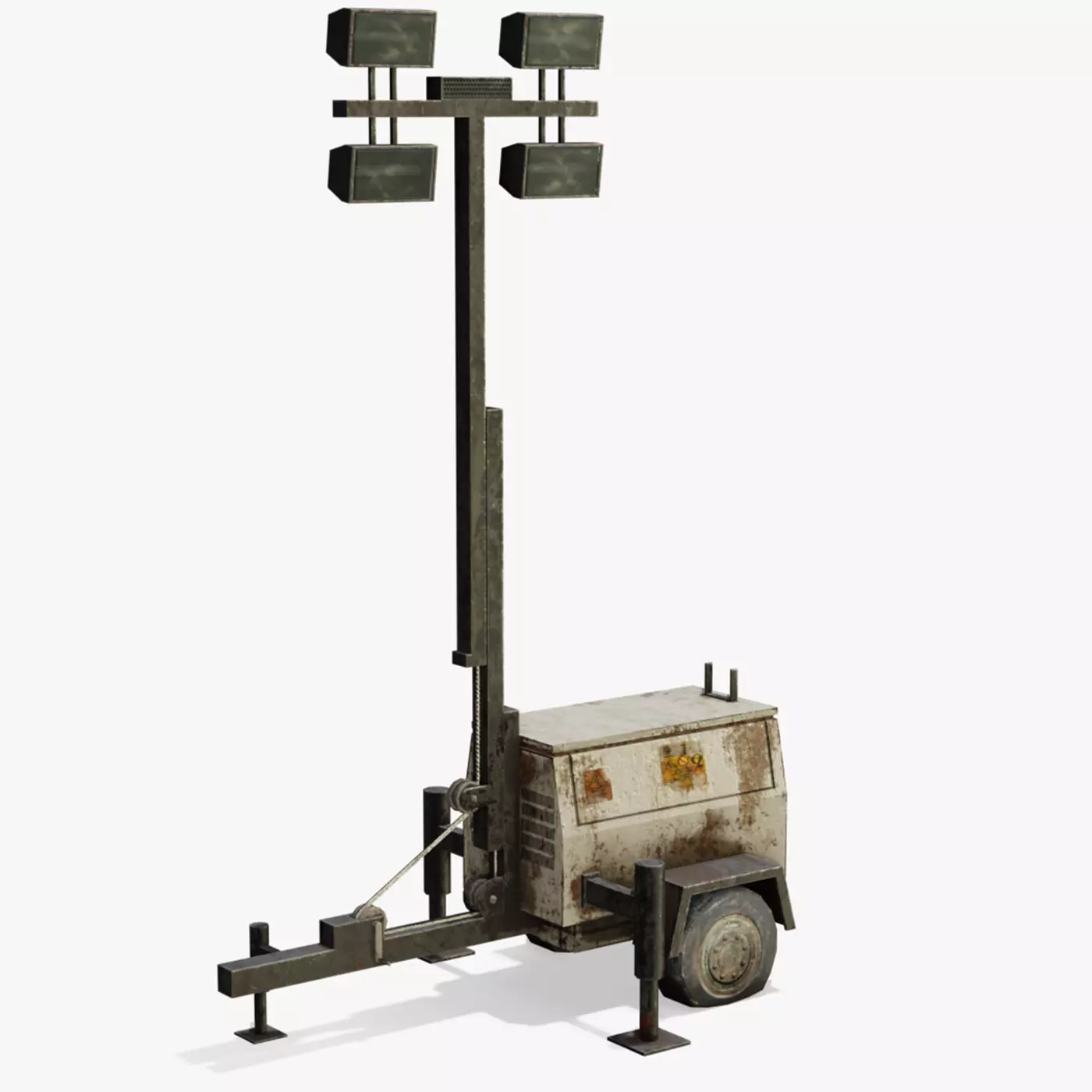 Old Light Generator Low-poly 3D model_0