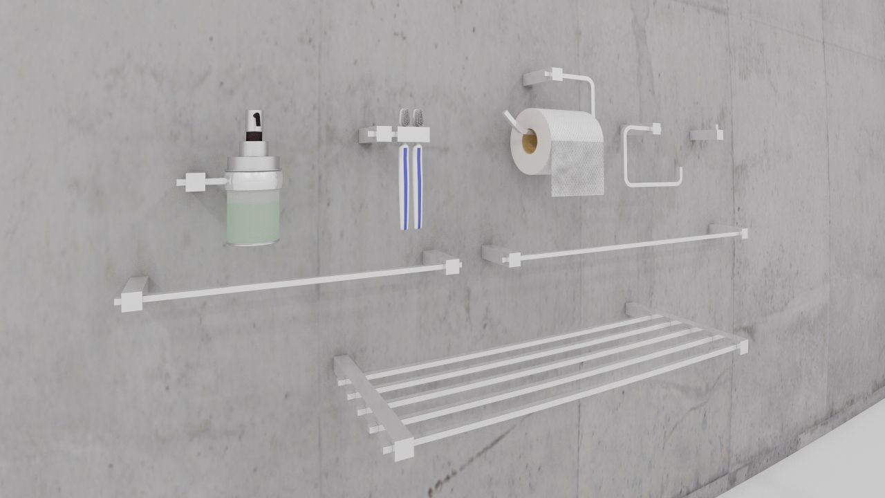 juego de accesorios  Low-poly 3D model_1