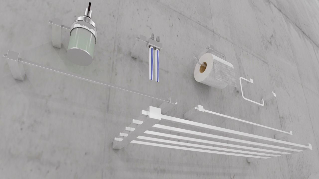 juego de accesorios  Low-poly 3D model_3