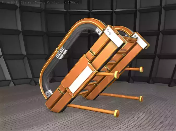 Sci-Fi Stairs - 9 - Orange Version