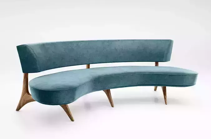 Vladimir Kagan Floating curved sofa model 176sc 3D model