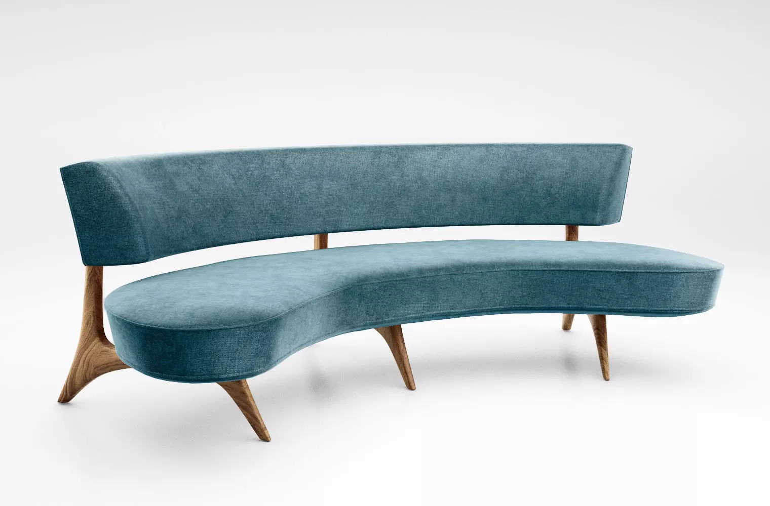 Vladimir Kagan Floating curved sofa model 176sc 3D model_0