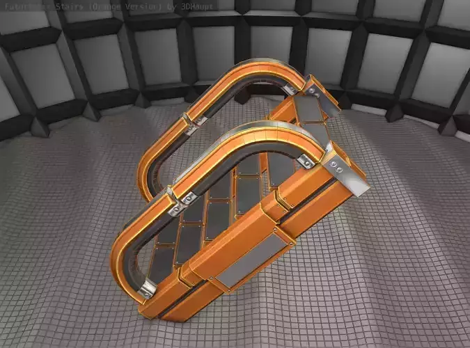 Sci-Fi Stairs - 10 - Orange Version