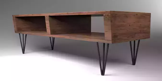 SIDEBOARD wooden console table with hairpin legs Free 3D model