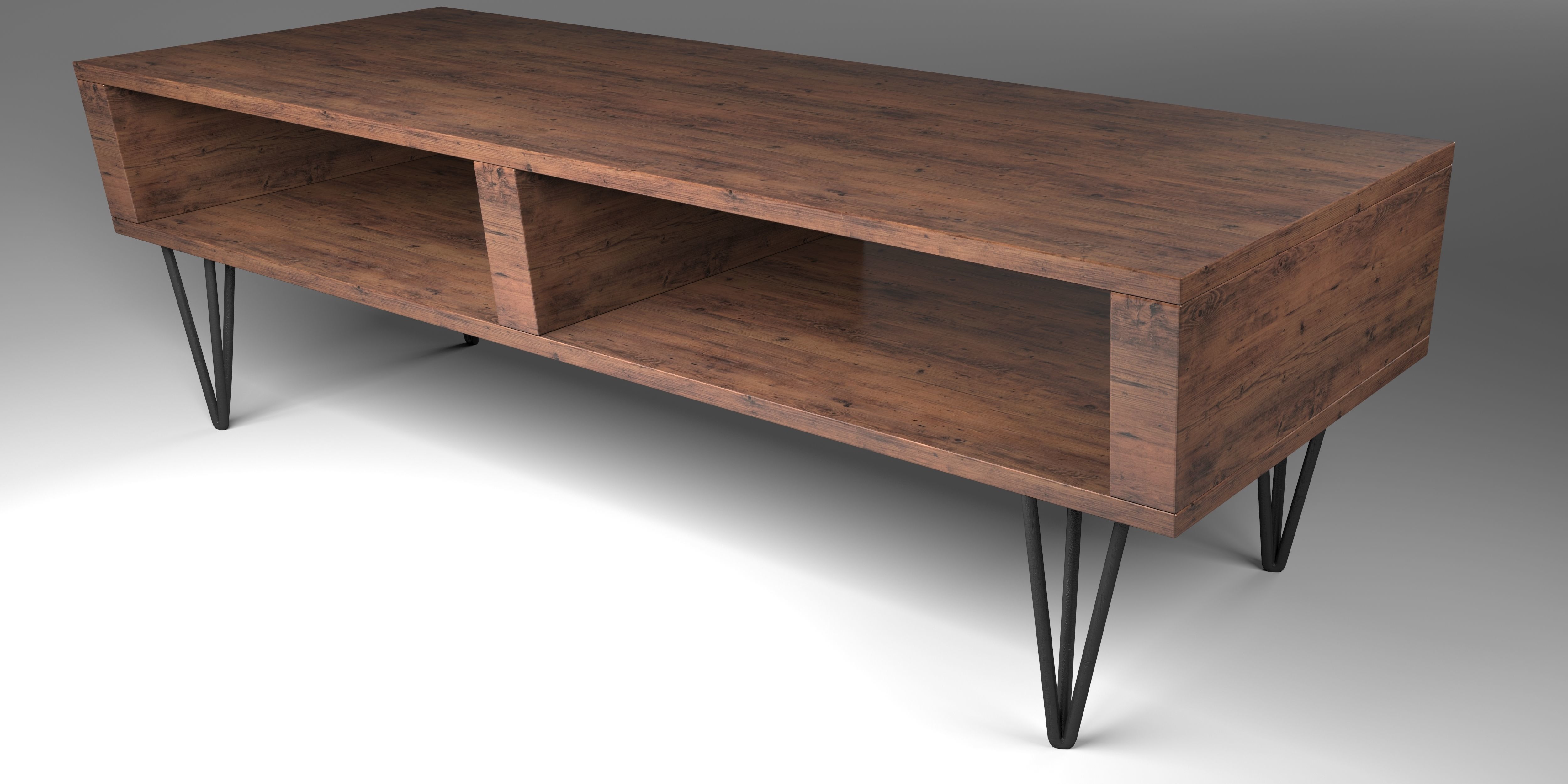 SIDEBOARD wooden console table with hairpin legs Free 3D model_3