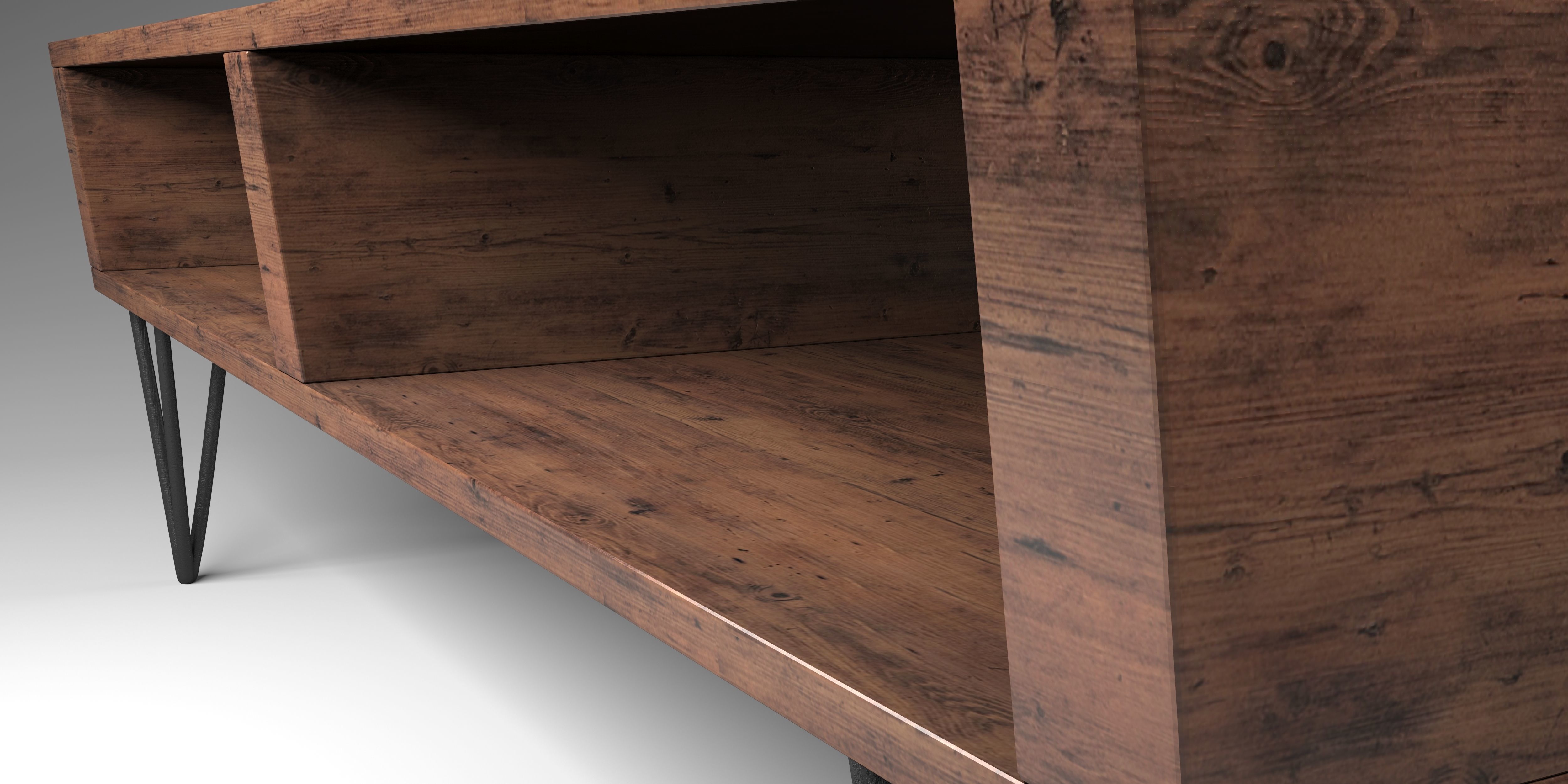 SIDEBOARD wooden console table with hairpin legs Free 3D model_2