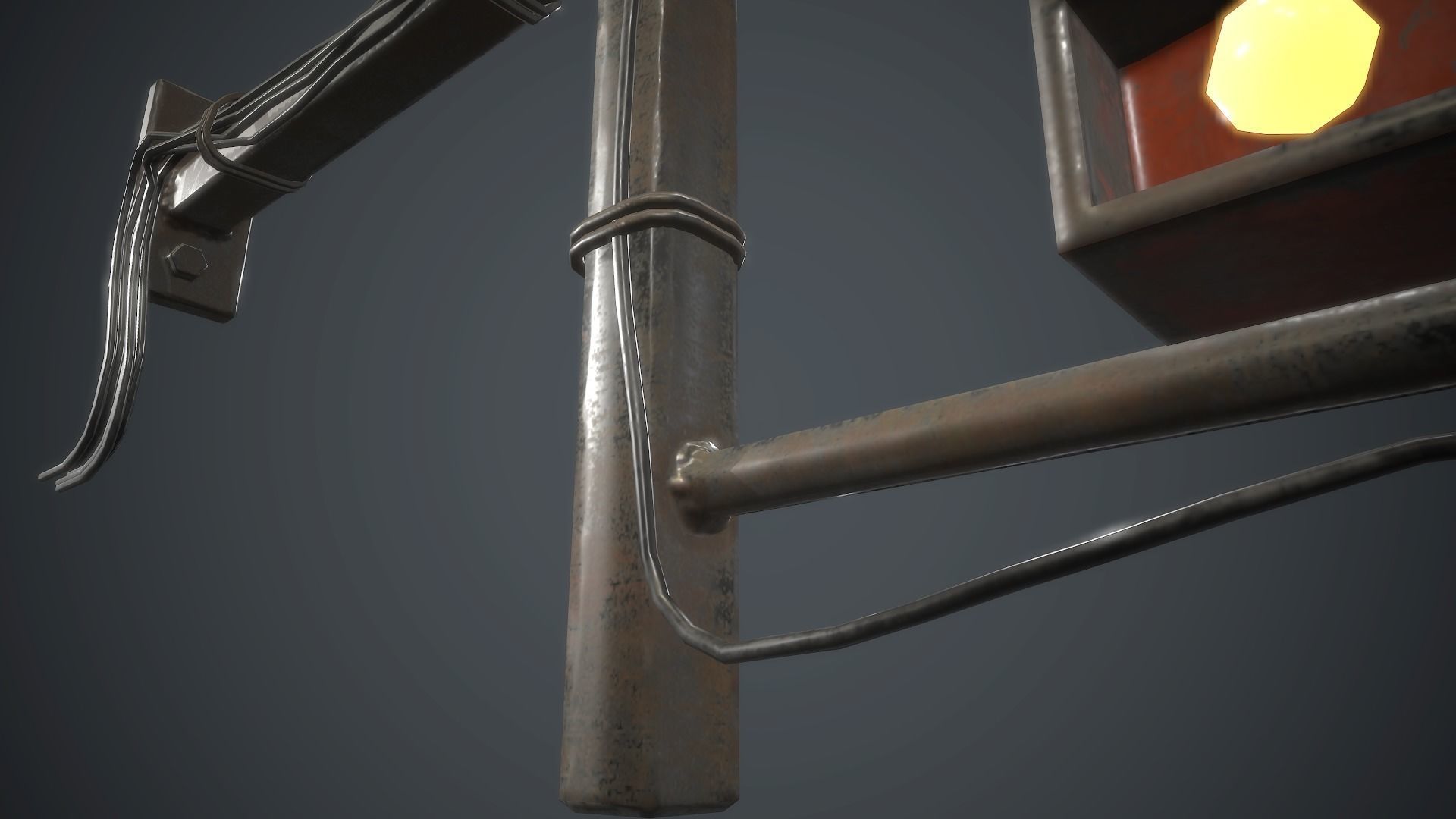  Old Metal Motel Sign PBR Game Ready Low-poly 3D model_7