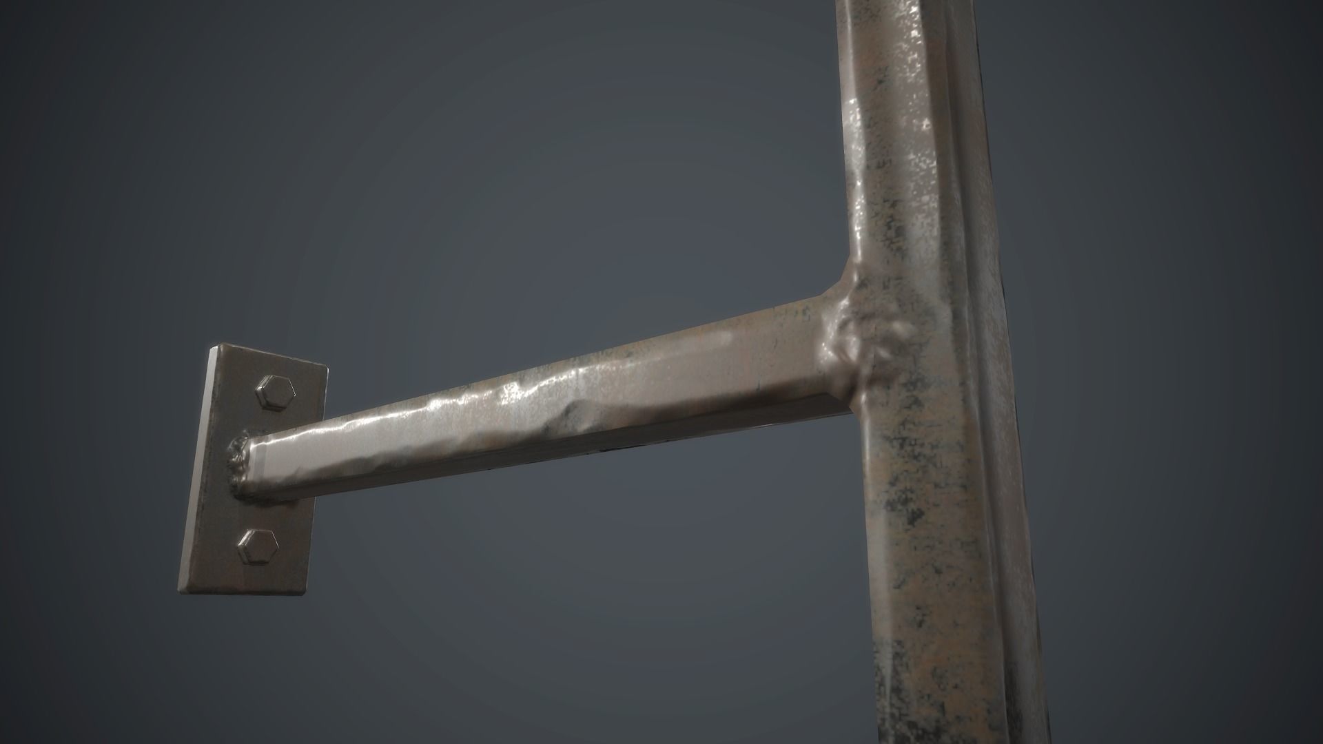  Old Metal Motel Sign PBR Game Ready Low-poly 3D model_8