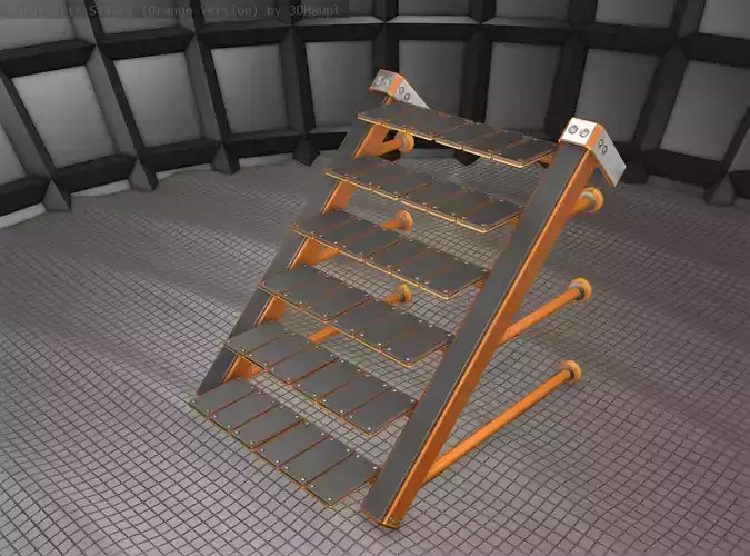 Sci-Fi Stairs - 13 - Orange Version