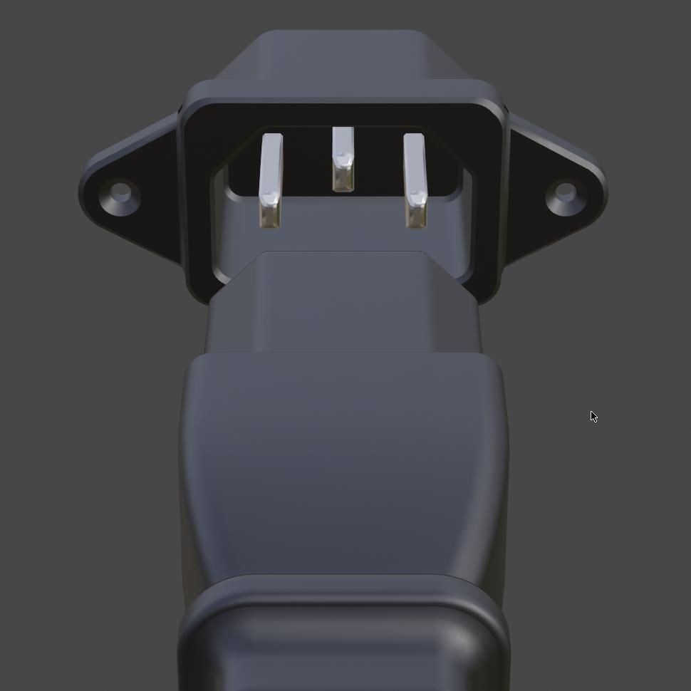 UK Plug and Socket 3D model_1