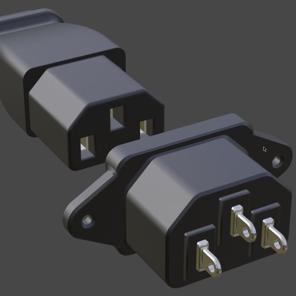UK Plug and Socket 3D model_0
