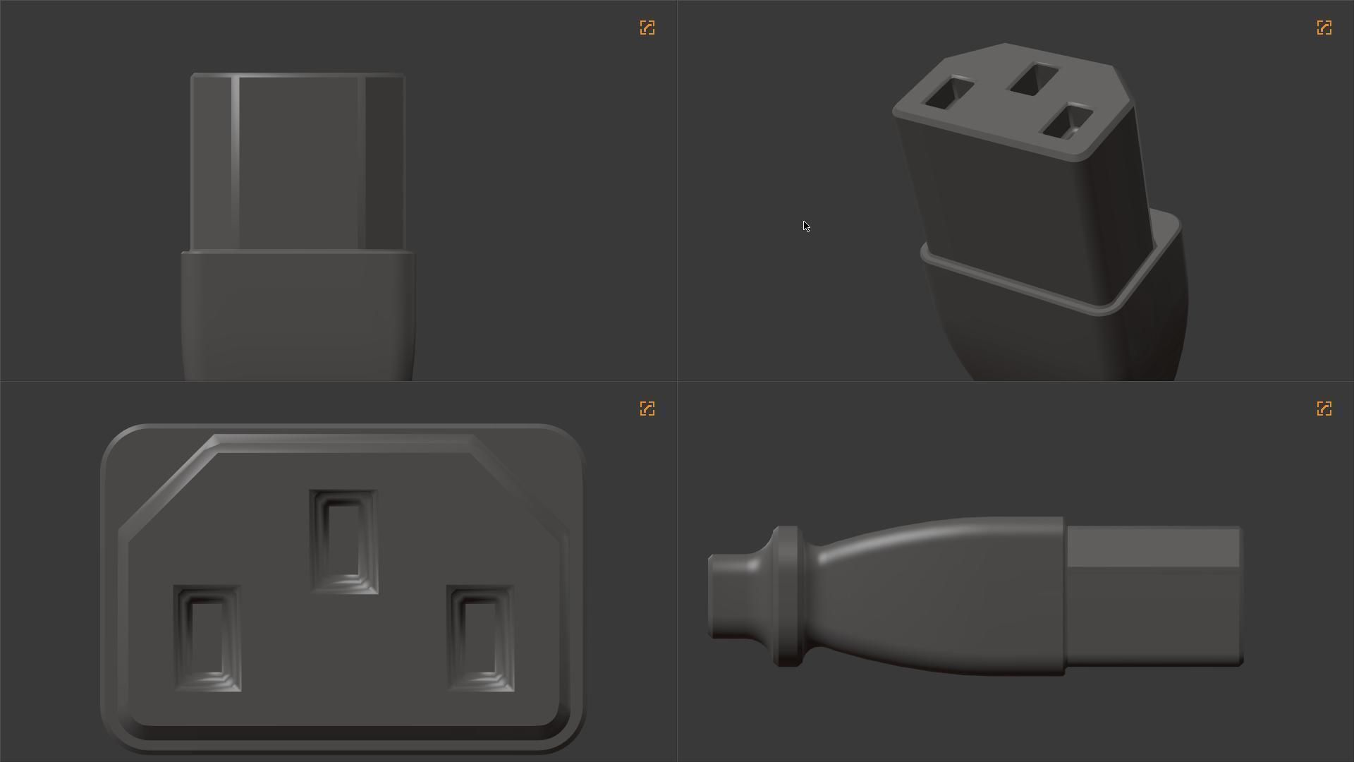 UK Plug and Socket 3D model_6