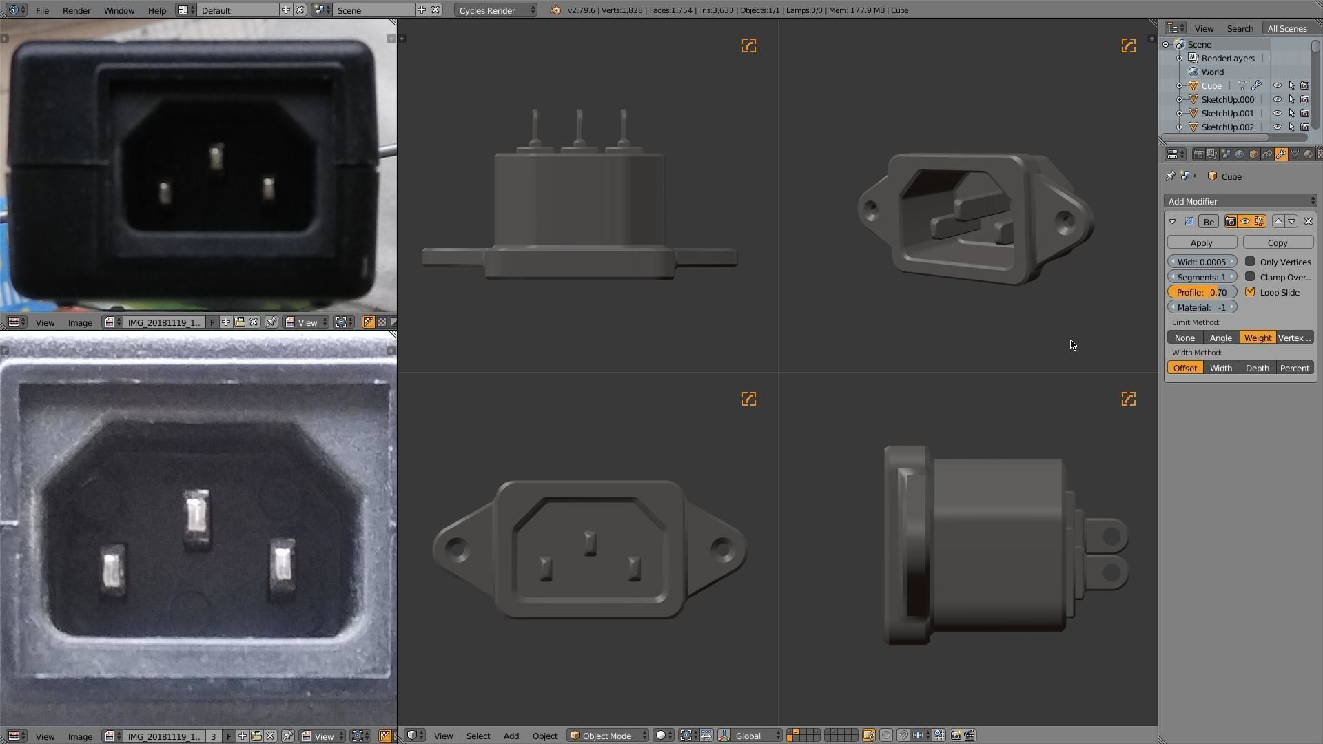 UK Plug and Socket 3D model_2