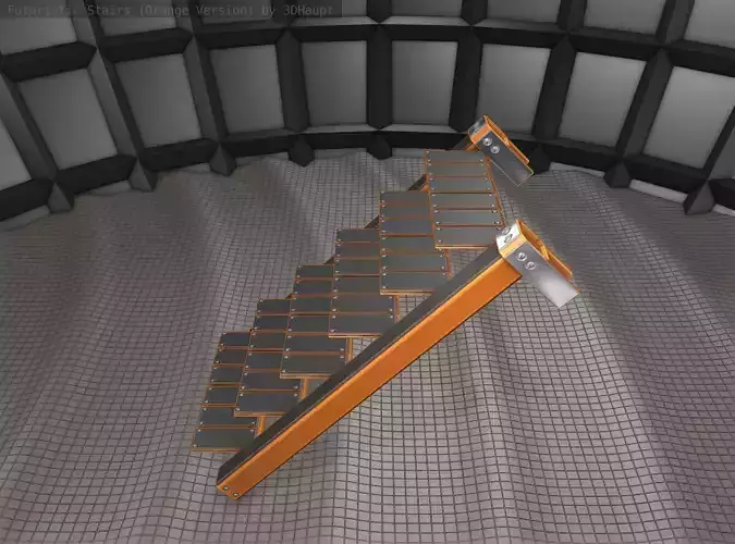Sci-Fi Stairs - 14 - Orange Version