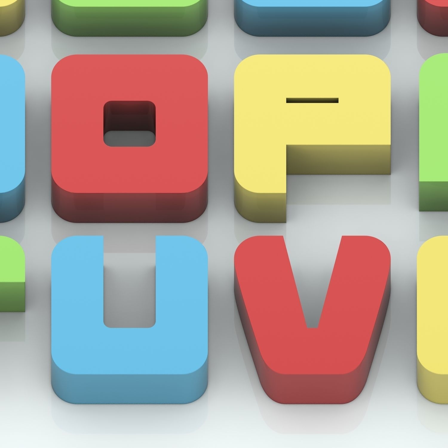 Colorful custom alphabet letters 3D model_6