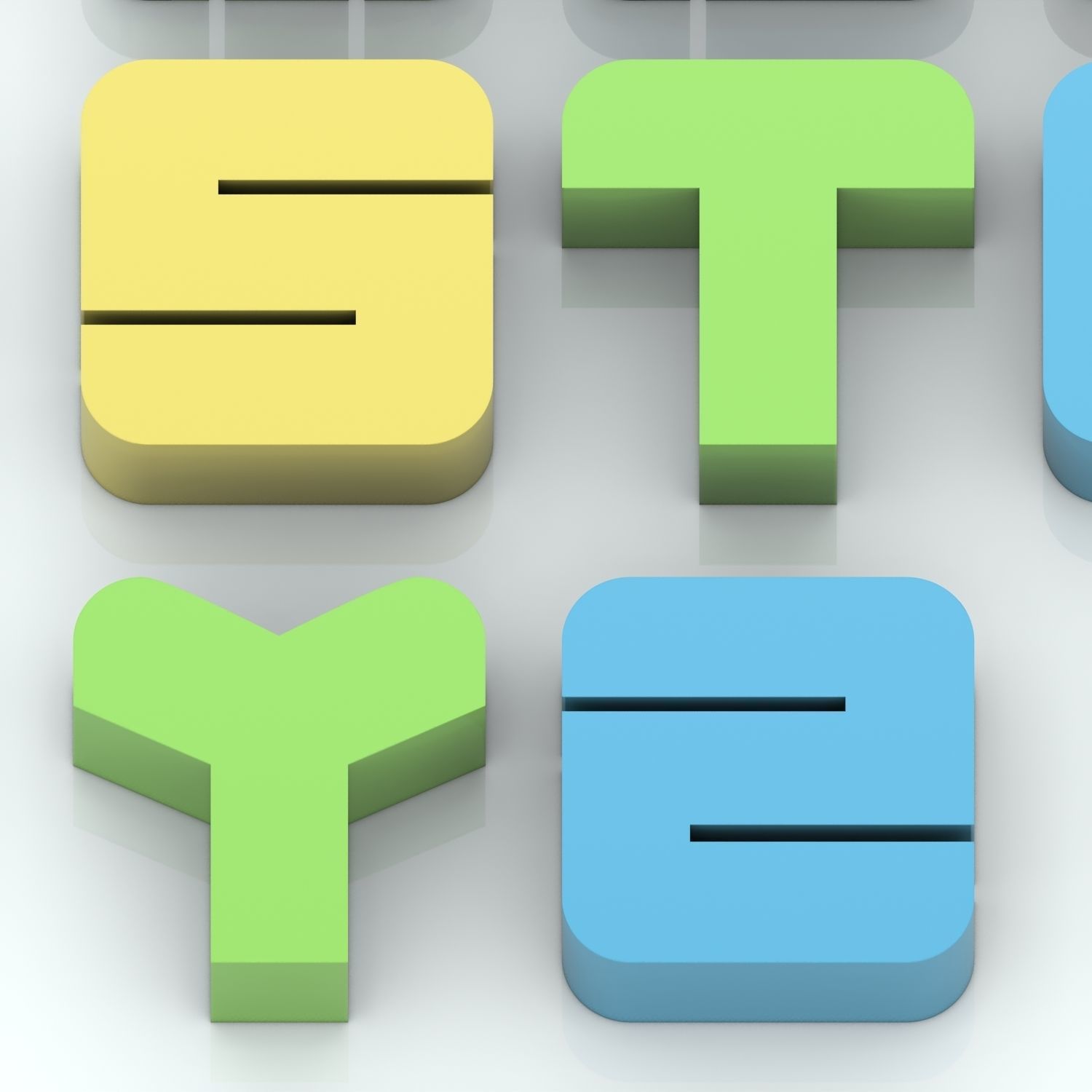 Colorful custom alphabet letters 3D model_8