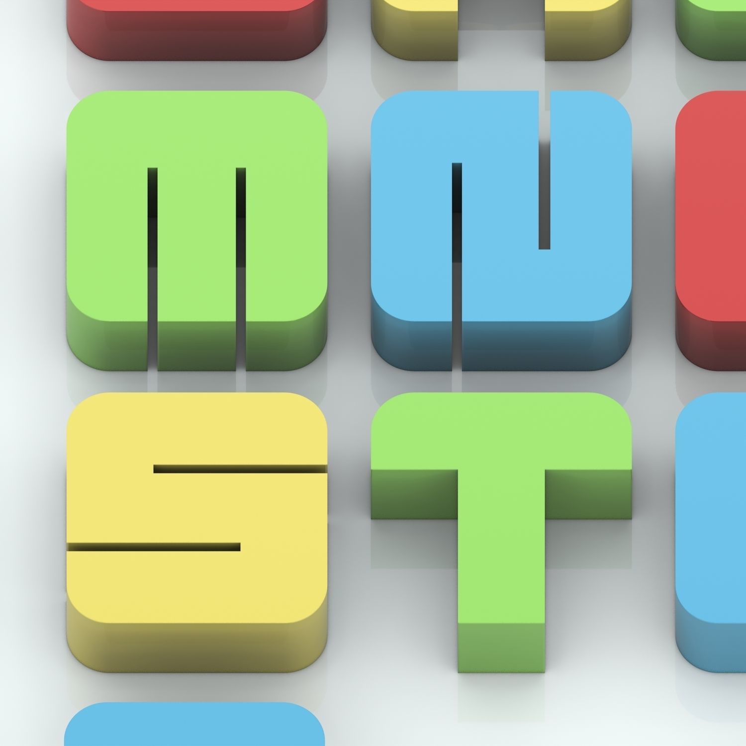 Colorful custom alphabet letters 3D model_5