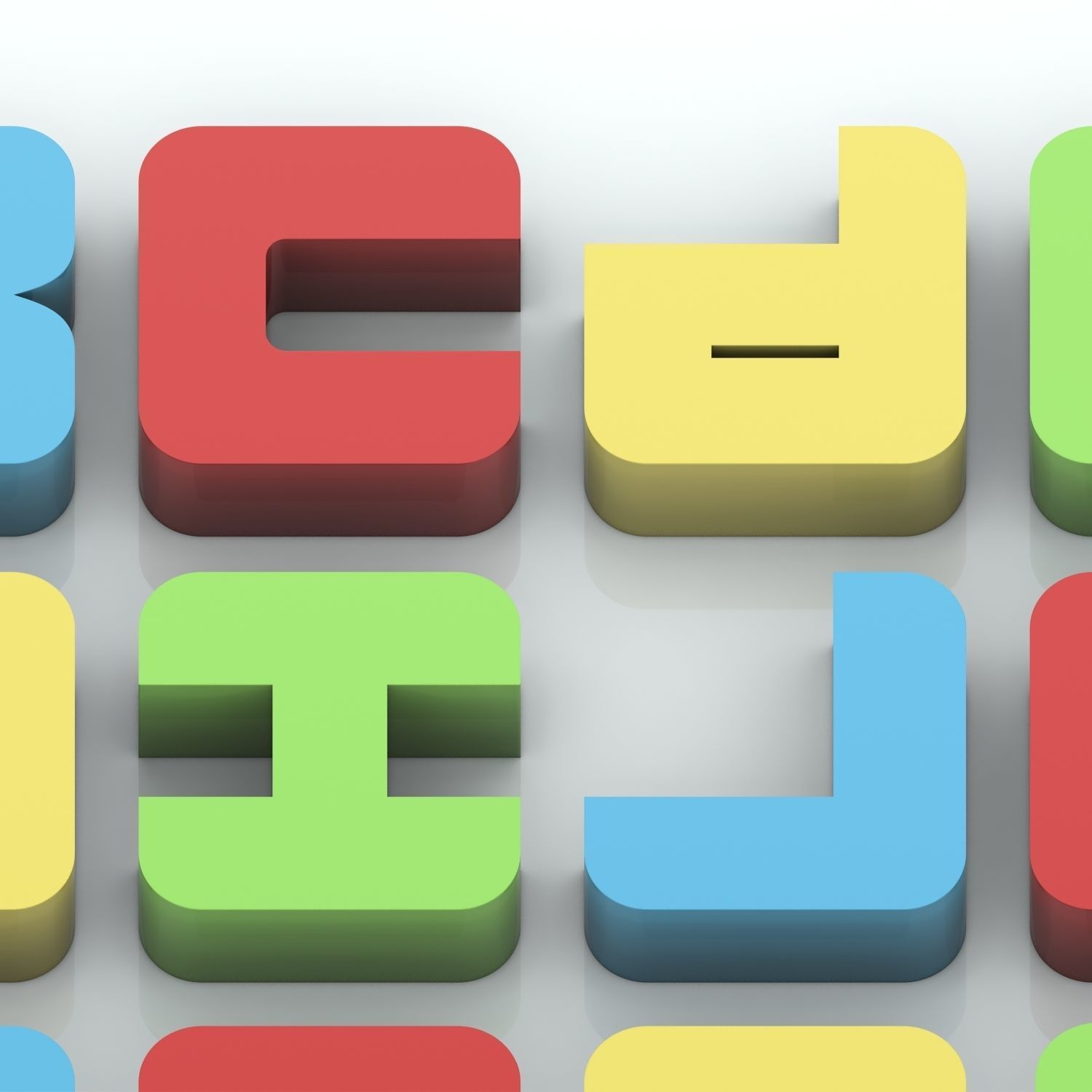 Colorful custom alphabet letters 3D model_3