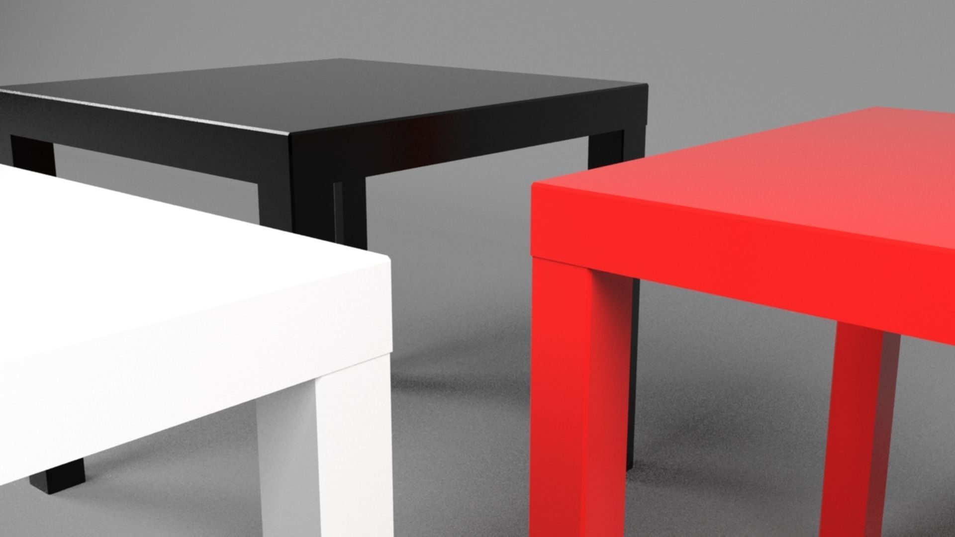 Coffee table  Low-poly 3D model_2