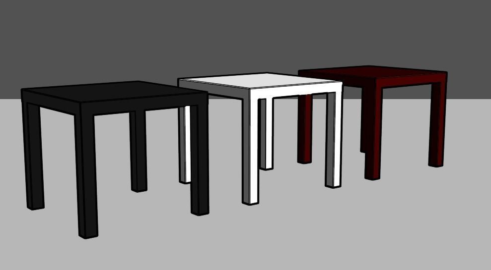 Coffee table  Low-poly 3D model_6