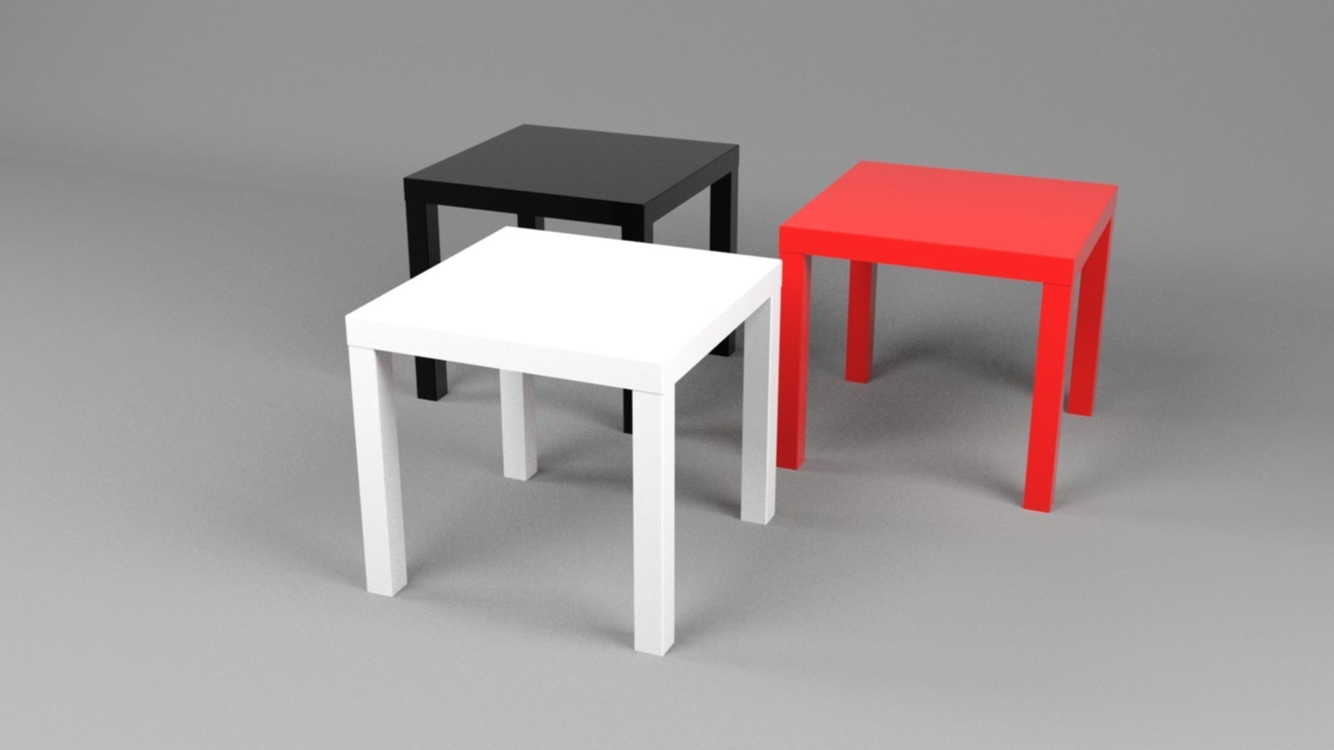 Coffee table  Low-poly 3D model_1