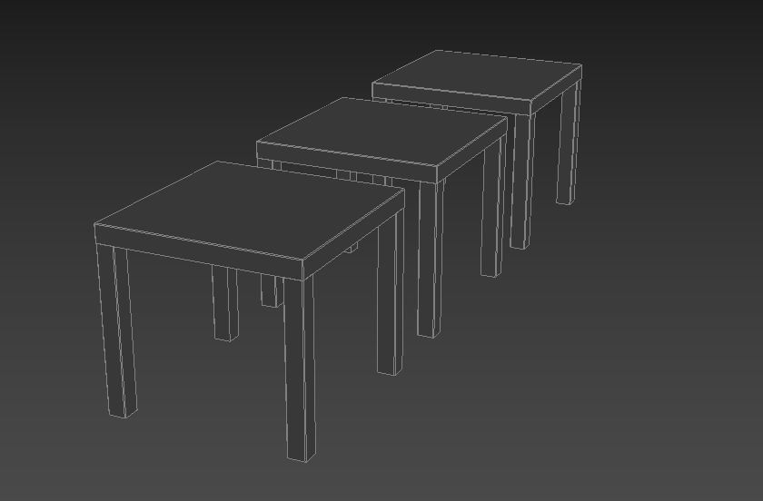 Coffee table  Low-poly 3D model_4