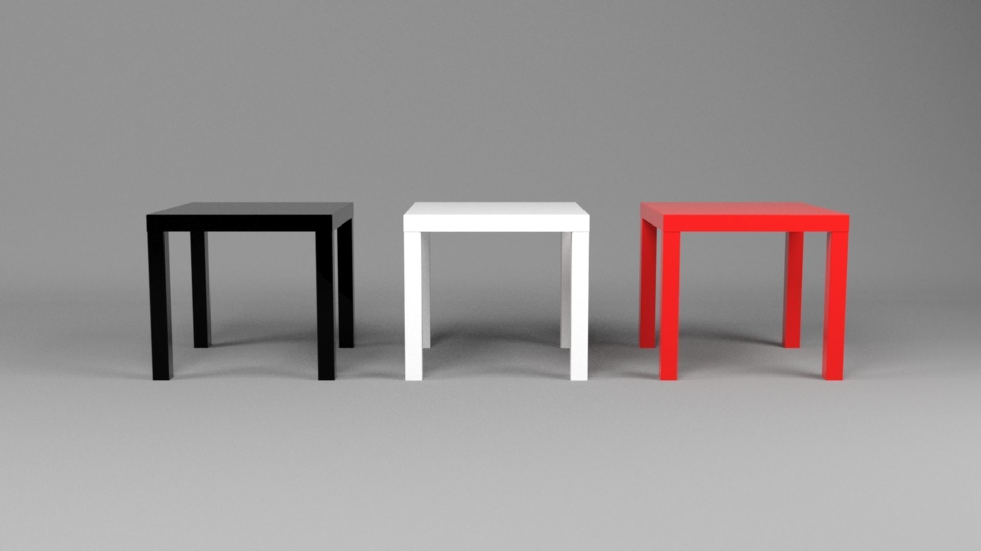 Coffee table  Low-poly 3D model_3