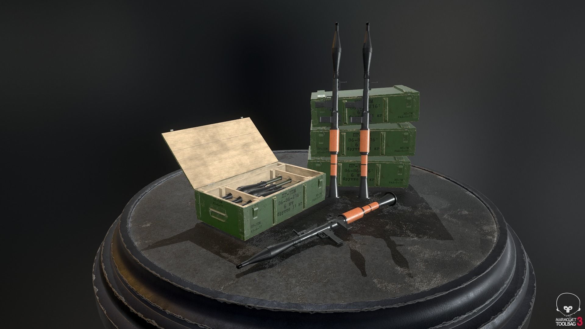 RPG-7 Rocket-Launcher Low-poly 3D model_0