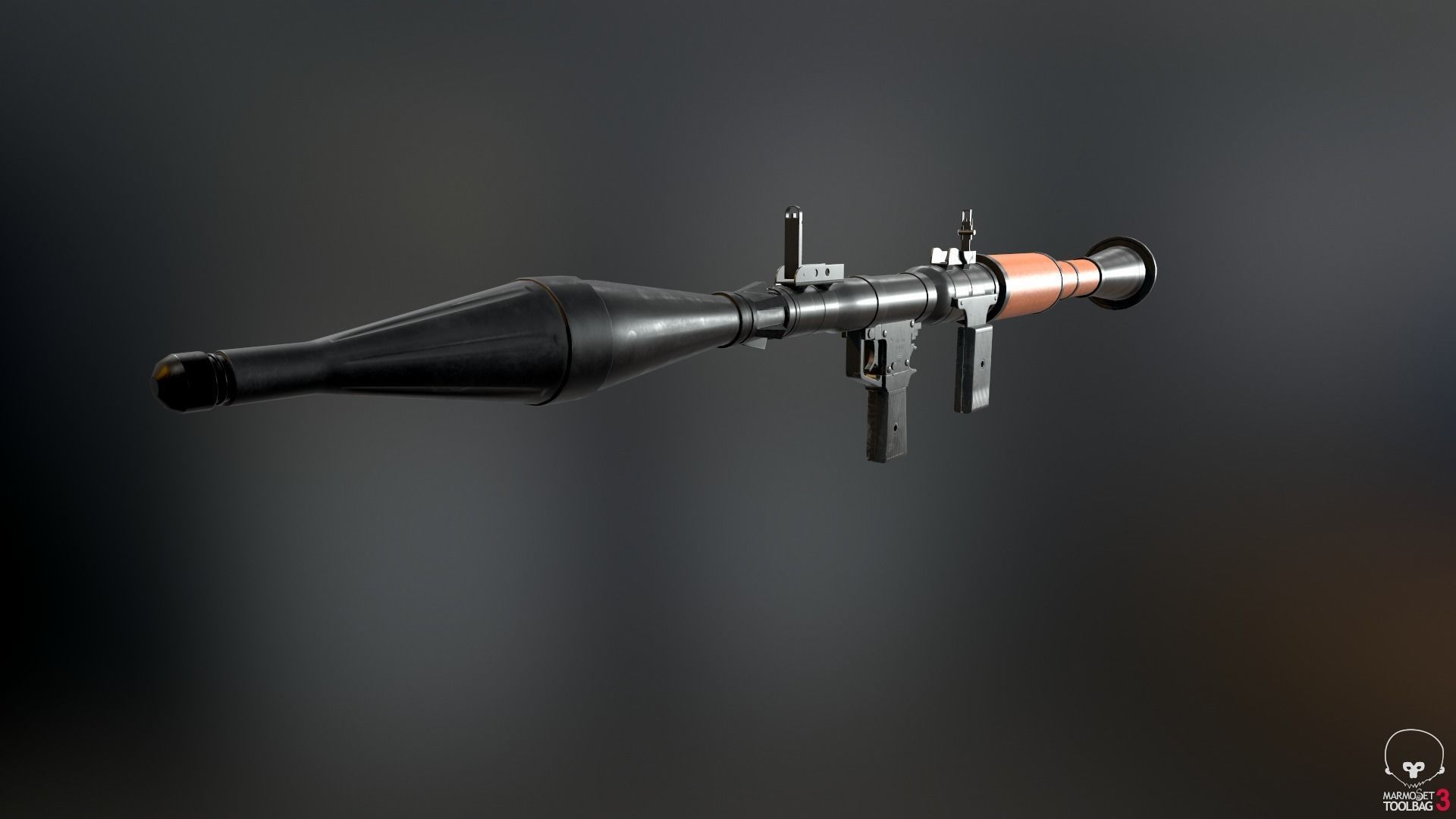 RPG-7 Rocket-Launcher Low-poly 3D model_2