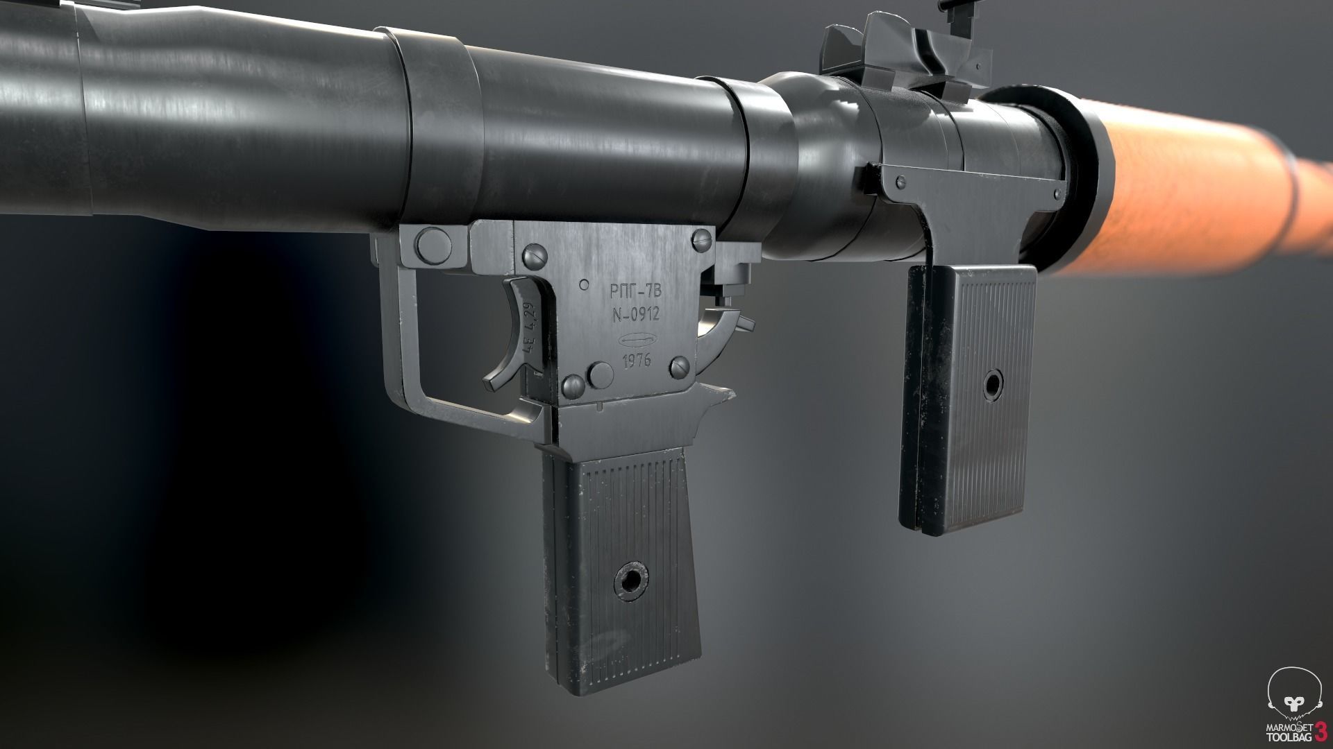 RPG-7 Rocket-Launcher Low-poly 3D model_5