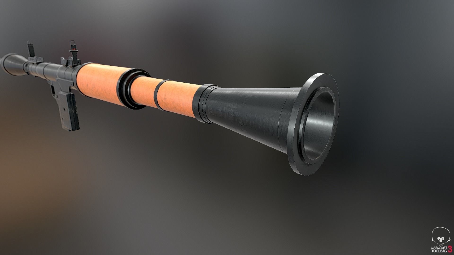 RPG-7 Rocket-Launcher Low-poly 3D model_7