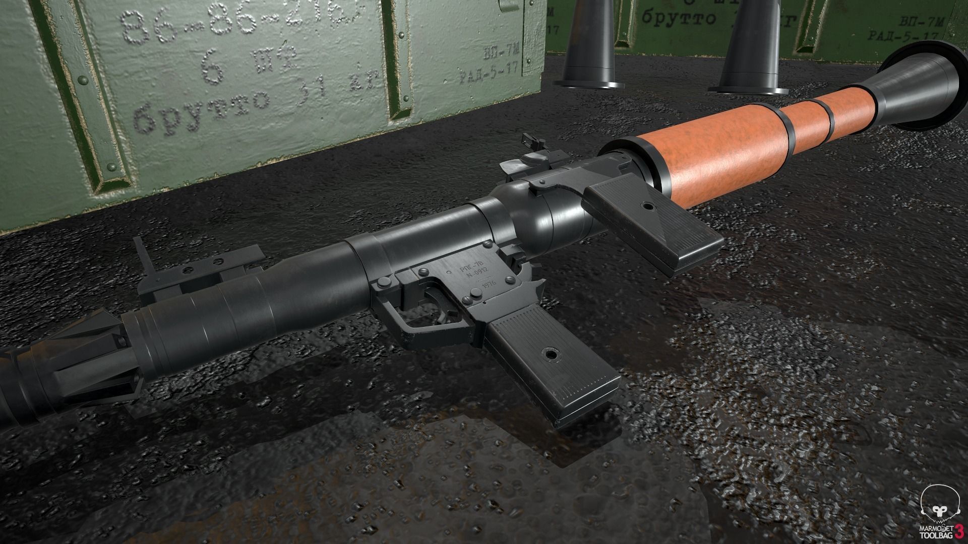 RPG-7 Rocket-Launcher Low-poly 3D model_8