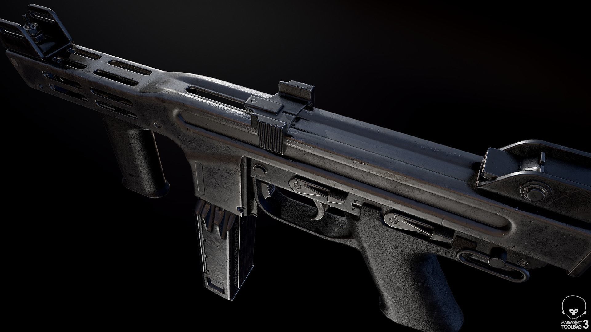 Spectre M4 Low-poly 3D model_11