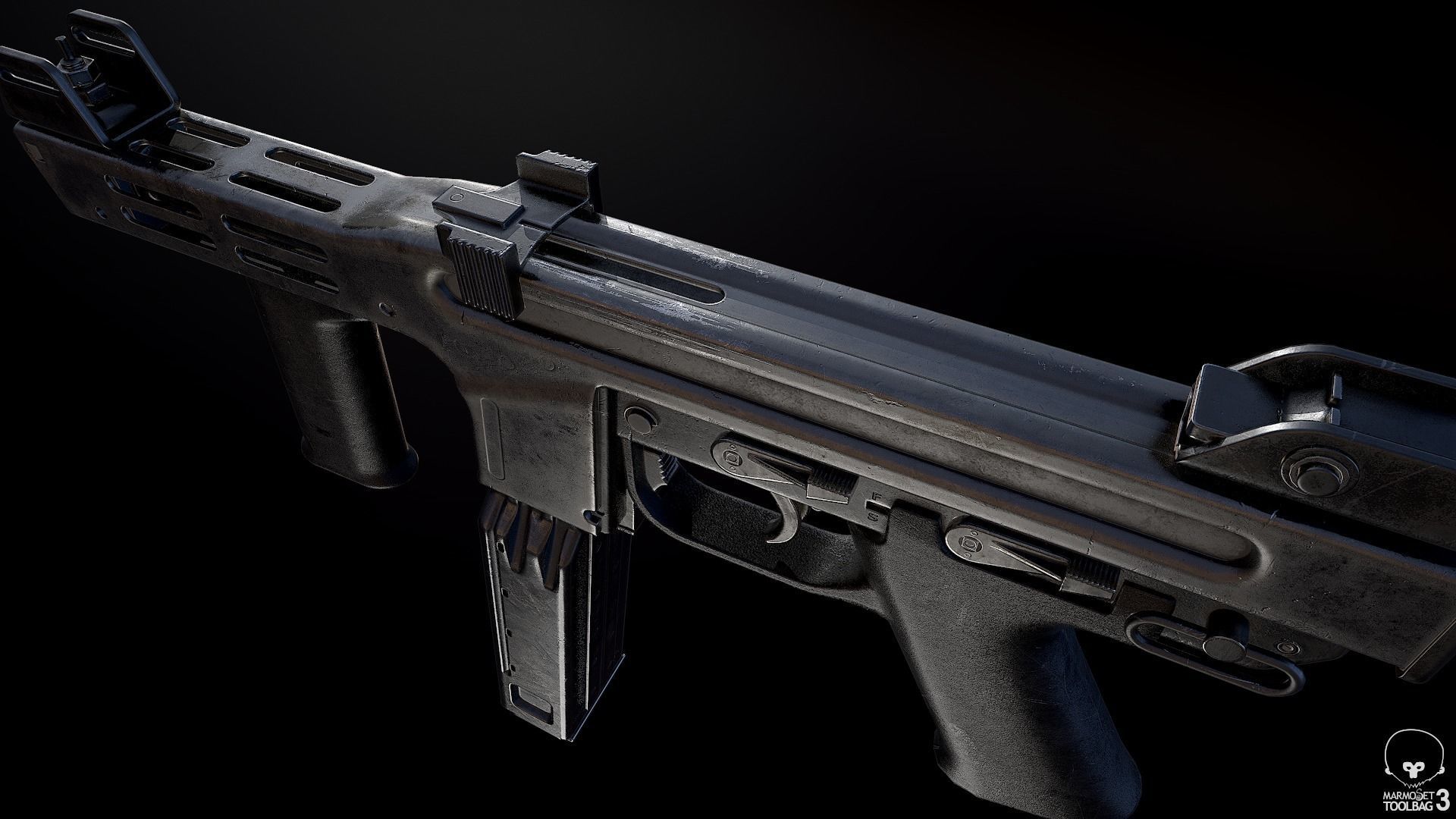 Spectre M4 Low-poly 3D model_10