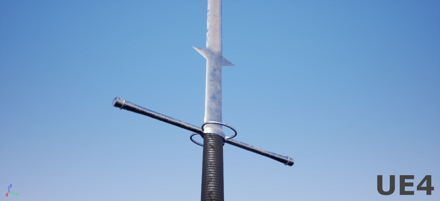 Twohanded Sword Low-poly 3D model_5