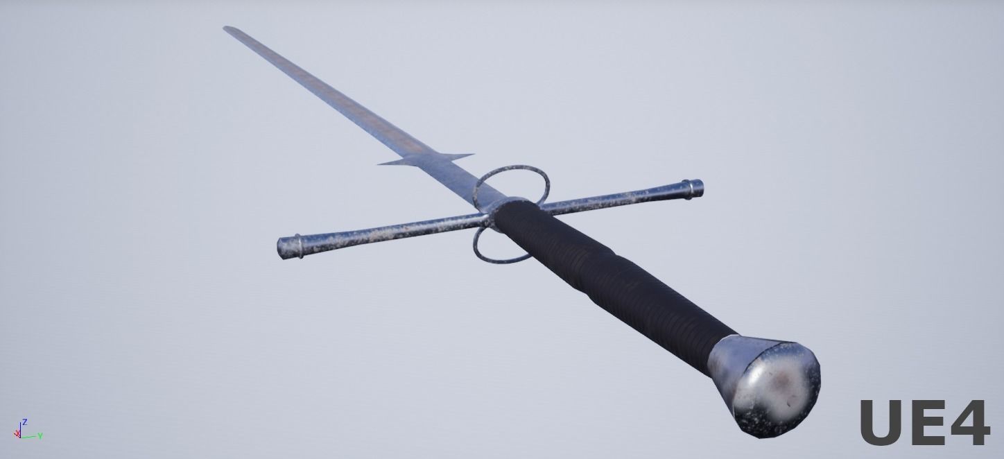 Twohanded Sword Low-poly 3D model_3
