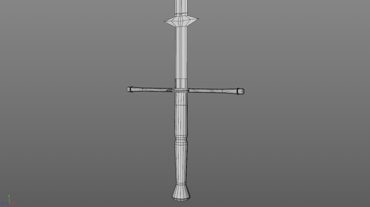 Twohanded Sword Low-poly 3D model_11