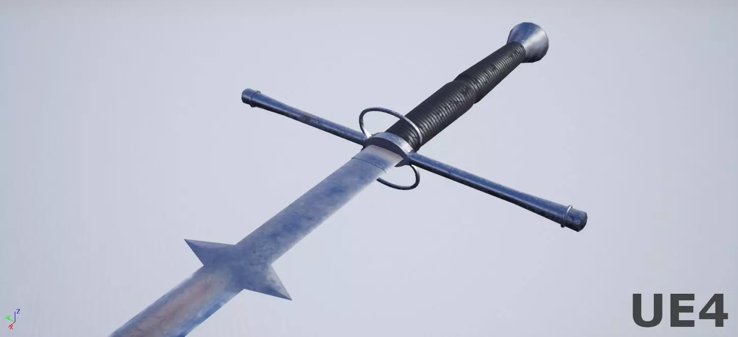 Twohanded Sword Low-poly 3D model_0