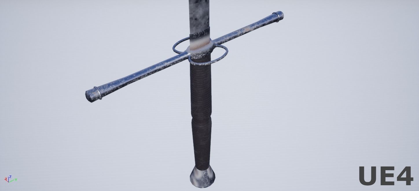 Twohanded Sword Low-poly 3D model_4