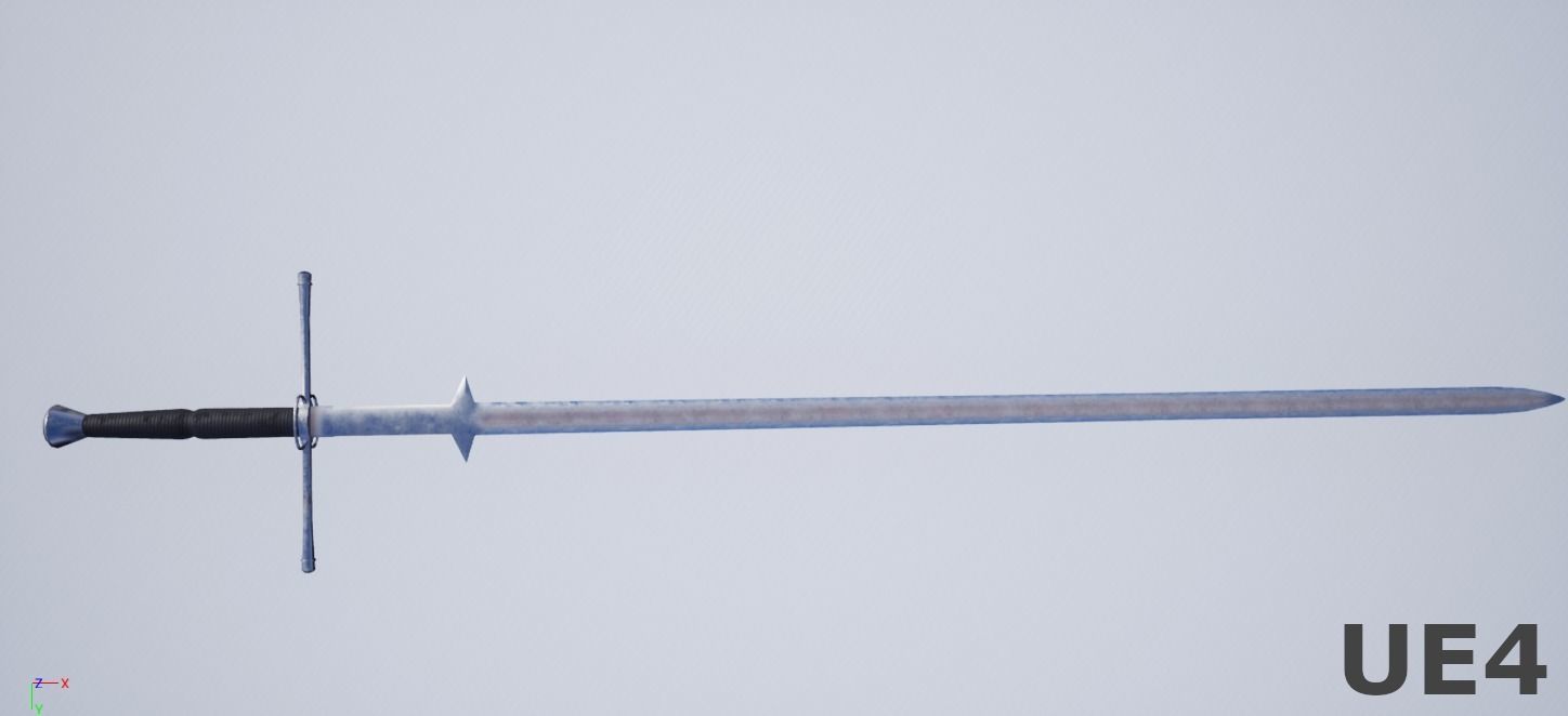 Twohanded Sword Low-poly 3D model_2