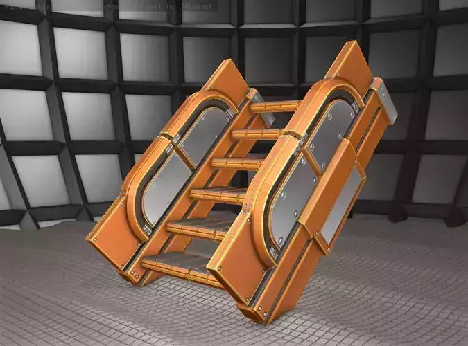 Sci-Fi Stairs - 22 - Orange Version 