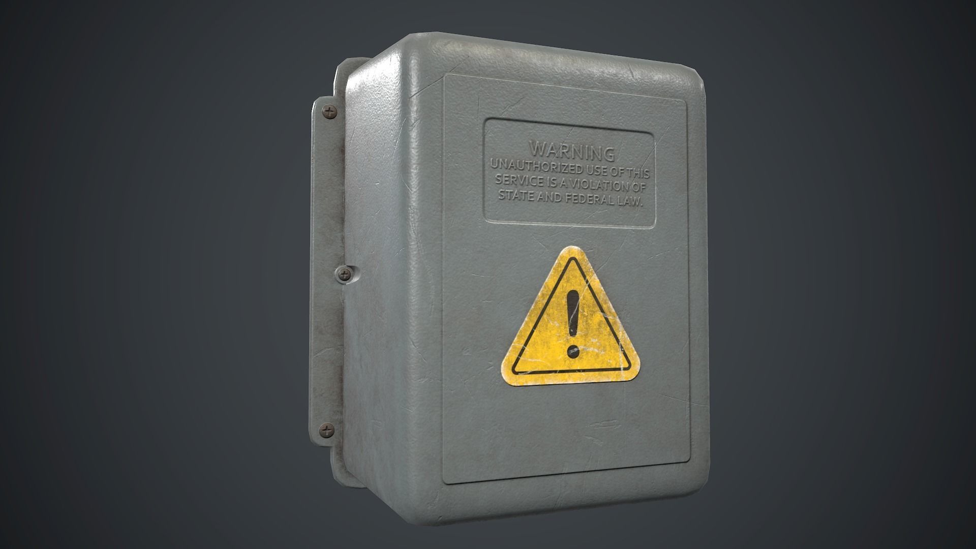 Electric Box 1 PBR Game Ready Low-poly 3D model_2