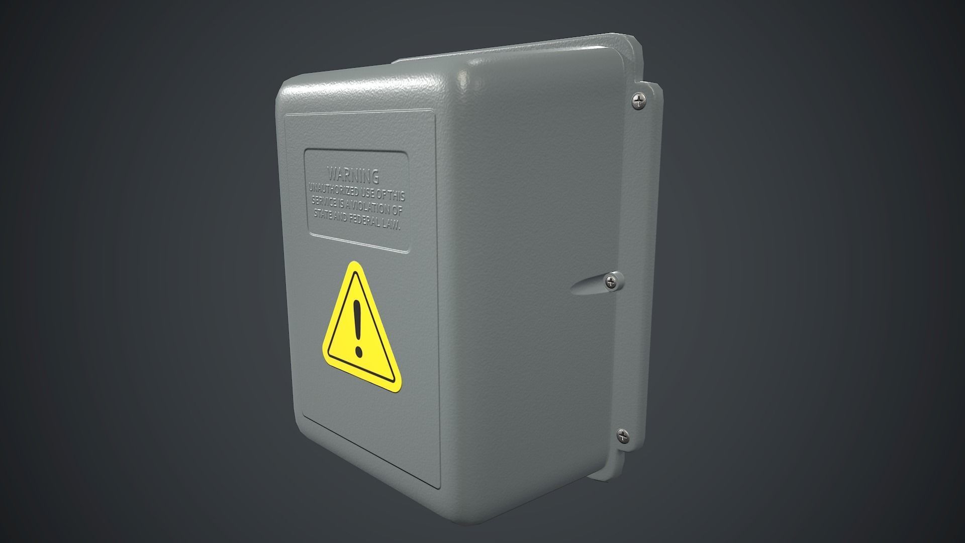 Electric Box 1 PBR Game Ready Low-poly 3D model_10