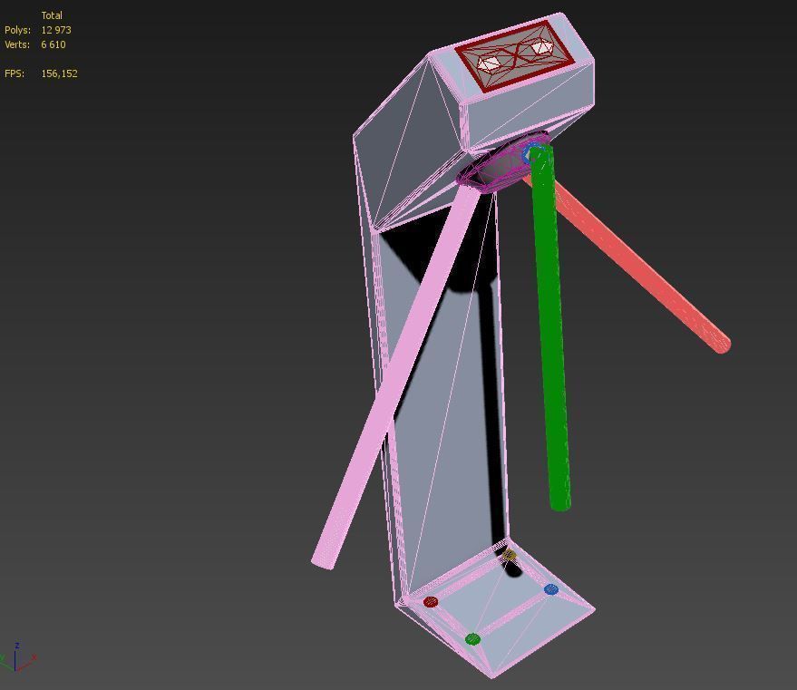 Turnstile tripod Trilock set  3D model_32