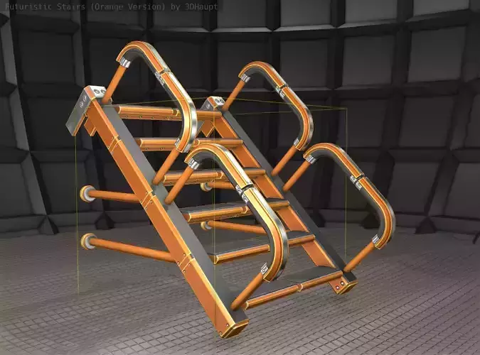 Sci-Fi Stairs - 25 - Orange Version